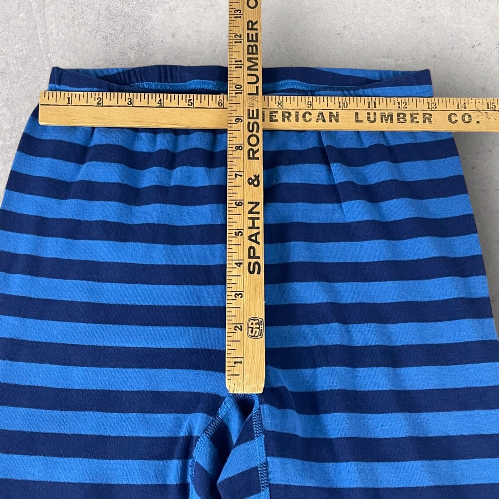 Hanna Andersson Blue Striped Organic Cotton Pajama Set Medium Adult Top Pants - Picture 9 of 13